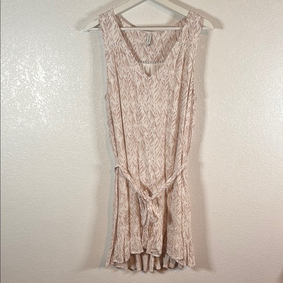Gentle Fawn Neutral Leaft Print Mini Dress Size Small - Picture 1 of 7